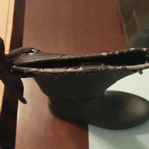 EUC COACH Sz. 8 Black Tristee Lace Up Rubber Rainboots - Picture 9 of 11